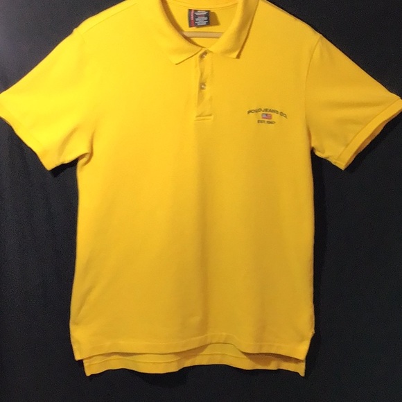 🔅SALE🔅 Vintage Ralph Lauren Polo Jeans Co. polo shirt, yellow, medium. - Picture 3 of 7